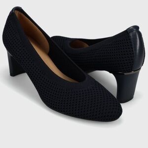 Vaneli Darrie Navy Stretch Knit Heels
